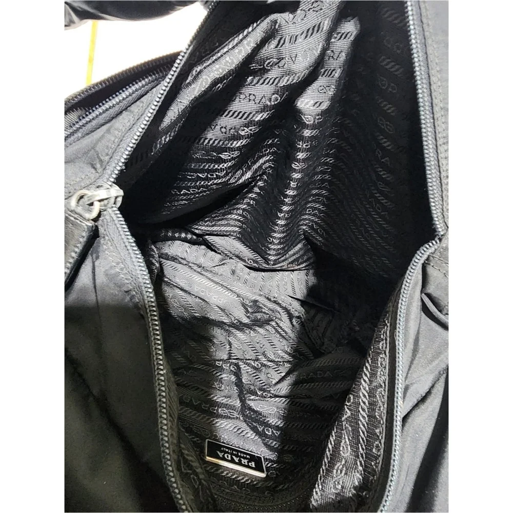 PRADA Tessuto Nylon Messenger Bag Black